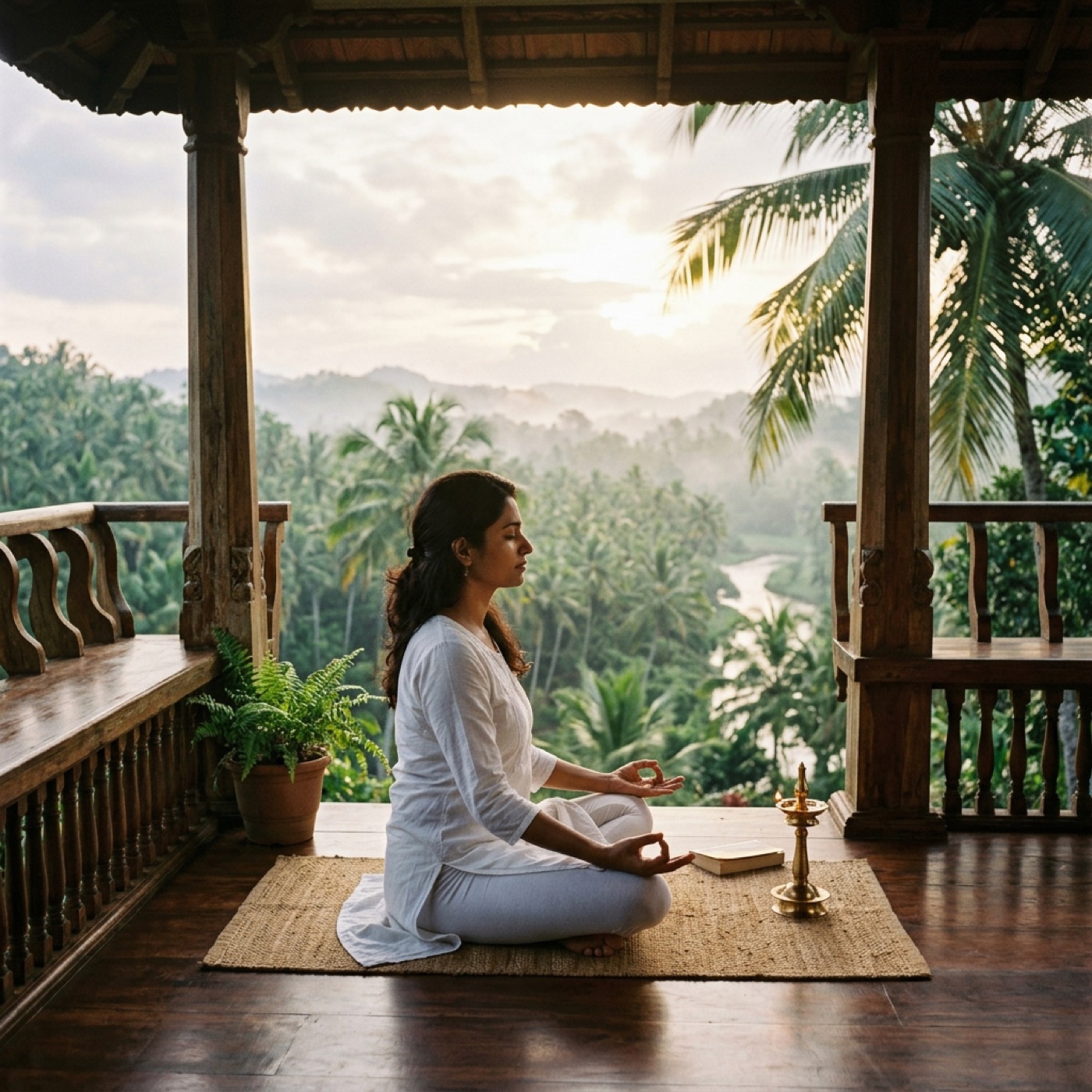 Sunrise yoga at Eden Ayurveda Hospital