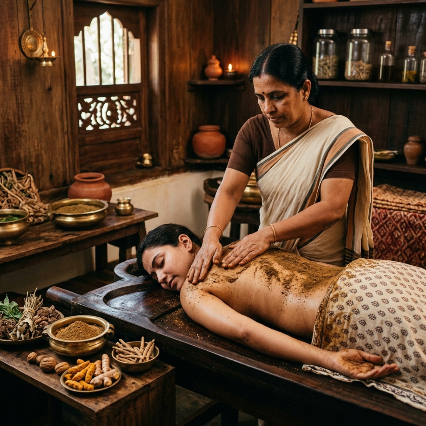 Authentic Udvartana dry herbal powder scrub massage