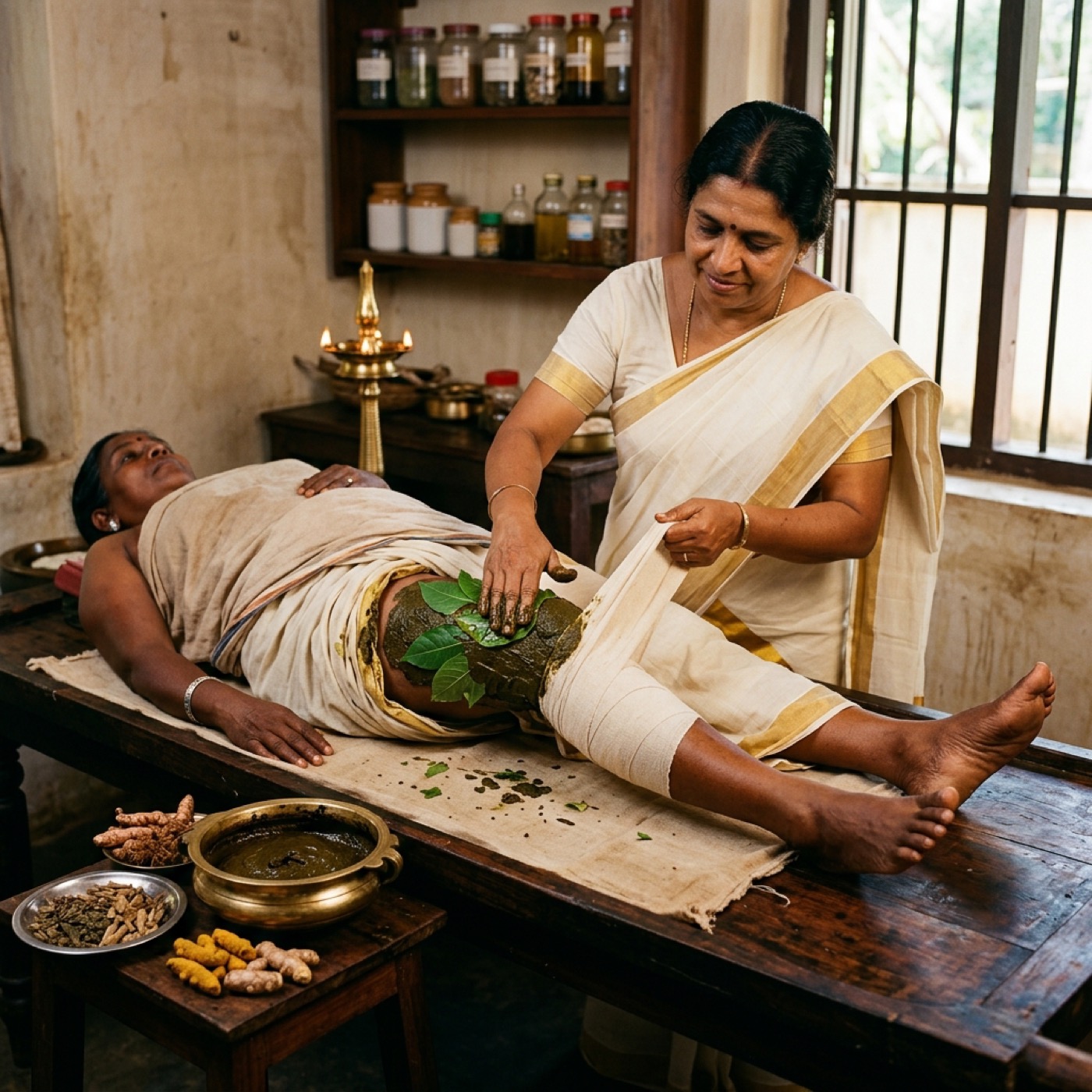 Authentic Upanaha warm herbal paste bandage therapy
